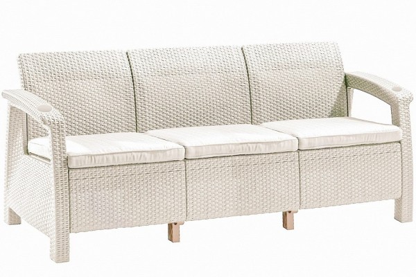 Трёхместный диван  Yalta Sofa 3 Seat белый купить в Краснодаре