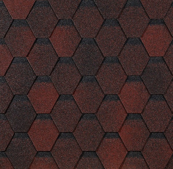 Гибкая черепица EURASIA Docke, Коллекция ШЕСТИГРАННИК Красный купить в Краснодаре