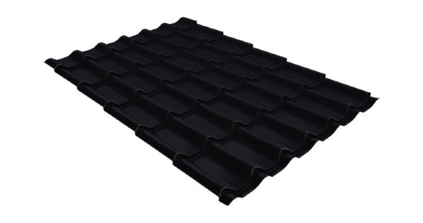 Металлочерепица классик GL 0,5 Velur20 RAL 9005 черный купить в Краснодаре