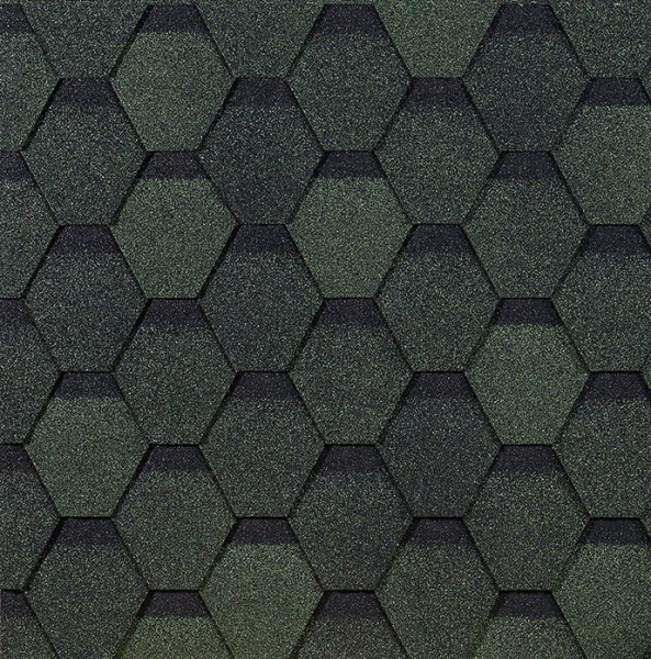 Гибкая черепица EURASIA Docke, Коллекция ШЕСТИГРАННИК Зелёный купить в Краснодаре