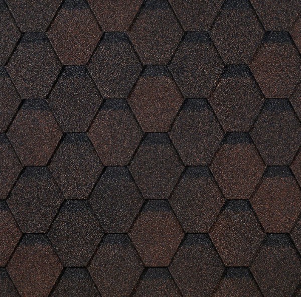 Гибкая черепица EURASIA Docke, Коллекция ШЕСТИГРАННИК Коричневый купить в Краснодаре