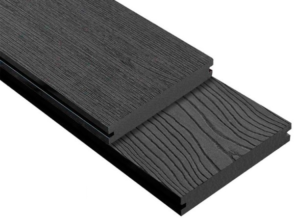 Террасная доска ДПК Outdoor 3D полнотелая STORM/OCEAN BLACK черная купить в Краснодаре