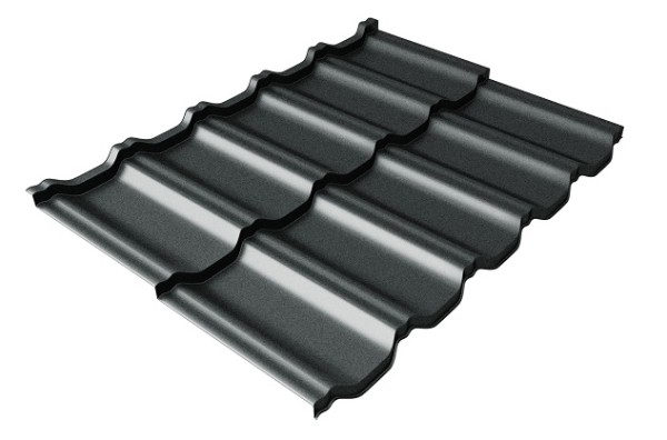 Металлочерепица модульная Квинта Uno Grand Line c 3D резом 0,5 GreenСoat Pural Matt RR2Н3 (RAL 7016 антрацитово-серый) купить в Краснодаре