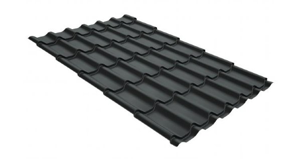 Металлочерепица классик GL 0,5 GreenCoat Pural RR 23 темно-серый (RAL 7024 мокрый асфальт) купить в Краснодаре