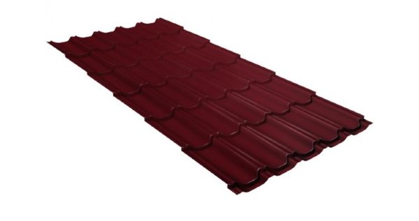 Металлочерепица квинта плюс GL 0,5 Satin RAL 3005 красное вино купить в Краснодаре