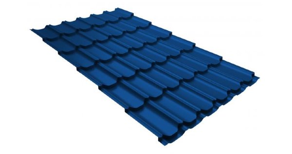 Металлочерепица квинта плюс GL 0,5 Satin RAL 5005 сигнальный синий купить в Краснодаре