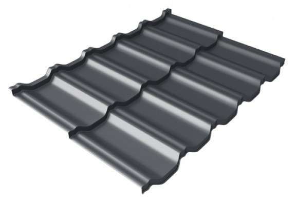 Металлочерепица модульная Квинта Uno Grand Line c 3D резом 0,5 Satin Мatt RAL 7024 мокрый асфальт купить в Краснодаре