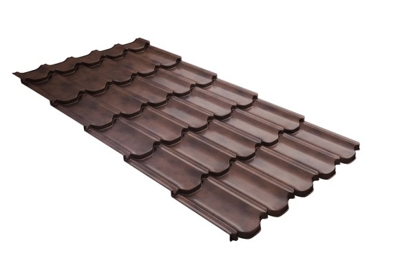 Металлочерепица квинта плюс с  3D резом 0,45 Safari Twincolor Brown купить в Краснодаре