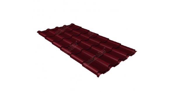 Металлочерепица камея 0,45 Drap RAL 3005 красное вино купить в Краснодаре