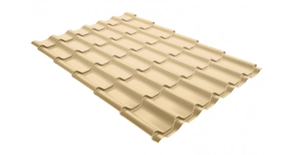 Металлочерепица классик 0,5 Satin RAL 1014 слоновая кость купить в Краснодаре