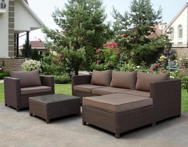 Комплект мебели AFINA плетеной из иск. ротанга YR821A Brown/Beige купить в Краснодаре