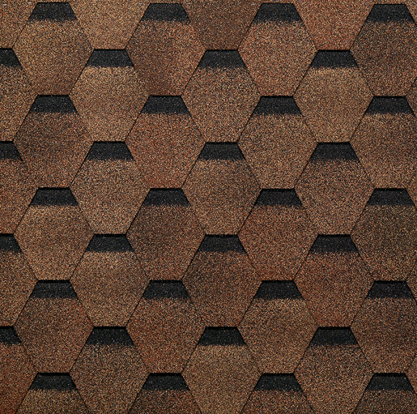 Гибкая черепица EURASIA Docke, Коллекция ШЕСТИГРАННИК Светло-коричневый купить в Краснодаре