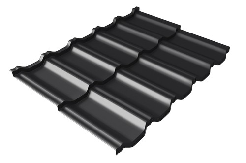 Металлочерепица модульная Квинта Uno Grand Line c 3D резом 0,5 Quarzit lite RAL 9005 черный купить в Краснодаре