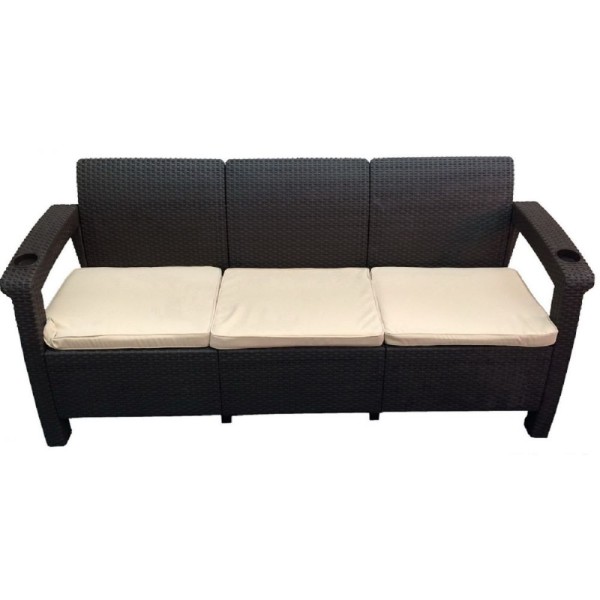 Трёхместный диван  Yalta Sofa 3 Seat венге купить в Краснодаре