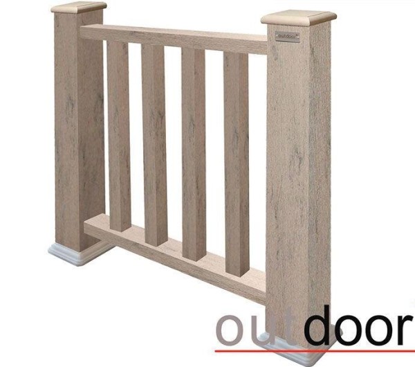 Ограждение из ДПК Outdoor Классик 3D STORM серый микс купить в Краснодаре