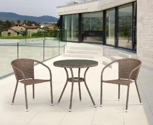 Комплект плетеной мебели AFINA из иск. ротанга T282ANT/Y137C-W56 Light Brown 2Pcs купить в Краснодаре