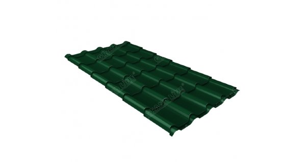 Металлочерепица камея 0,5 Satin RAL 6005 зеленый мох купить в Краснодаре