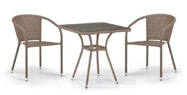 Комплект плетеной мебели AFINA из иск. ротанга T282BNT/Y137C-W56 Light Brown 2Pcs купить в Краснодаре