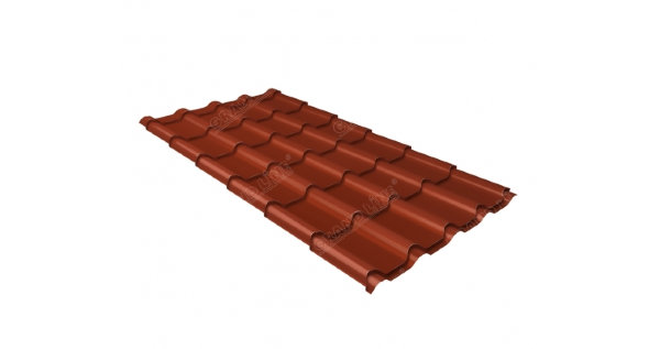 Металлочерепица камея 0,5 Satin RAL 8004 терракота купить в Краснодаре