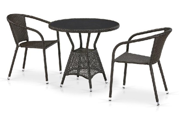 Комплект плетеной мебели AFINA из иск. ротанга T707ANS/Y137C-W53 Brown 2Pcs купить в Краснодаре