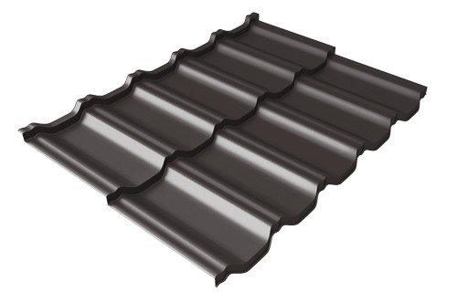 Металлочерепица модульная Квинта Uno Grand Line c 3D резом 0,5 Satin Мatt RR 32 темно-коричневый купить в Краснодаре