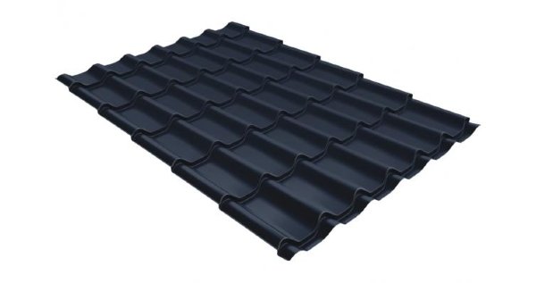Металлочерепица классик 0,5 Satin RAL 7024 мокрый асфальт купить в Краснодаре
