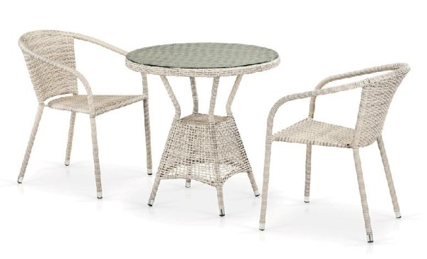 Комплект плетеной мебели AFINA из иск. ротанга T705ANT/Y137C-W85 Latte 2Pcs купить в Краснодаре