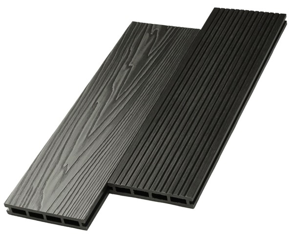 Террасная доска ДПК NanoWood двусторонняя New 3D тиснение + вельвет Графит купить в Краснодаре