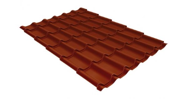 Металлочерепица классик GL 0,5 Velur20 RAL 8004 терракота купить в Краснодаре