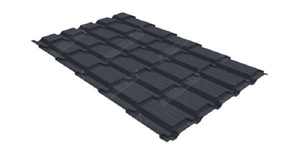 Металлочерепица GL квадро профи 0,5 Satin RAL 7024 мокрый асфальт купить в Краснодаре