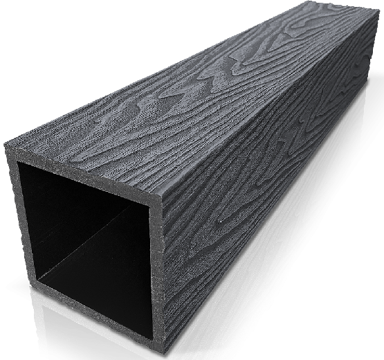 Столб ДПК 3D GardenParkett фактура дерева Графит купить в Краснодаре