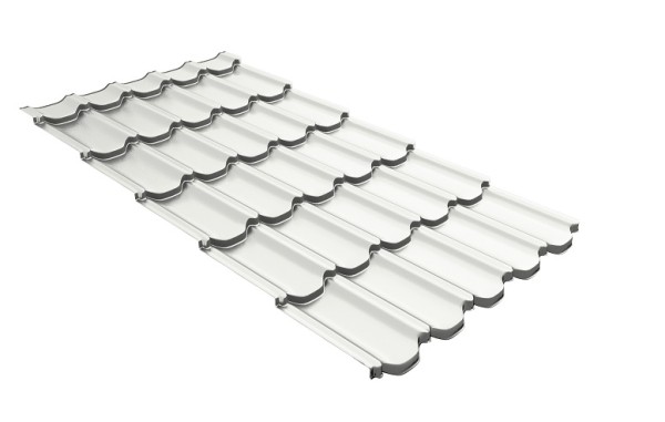 Металлочерепица квинта плюс с 3D резом 0,5 Satin RAL 9003 сигнальный белый купить в Краснодаре