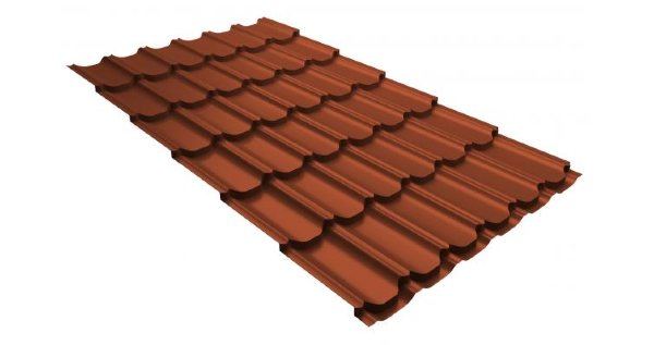 Металлочерепица квинта плюс 0,5 GreenCoat Pural RR 750 кирпично-красный (RAL 8004 терракота) купить в Краснодаре